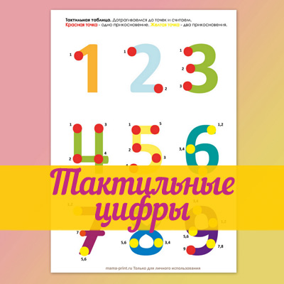 Тактильная таблица цифр для запоминания