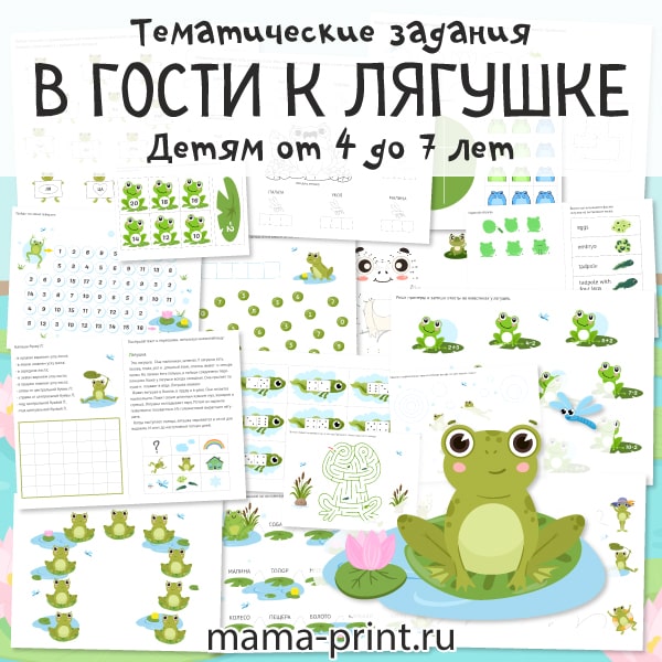 В гости к лягушке, тематические задания