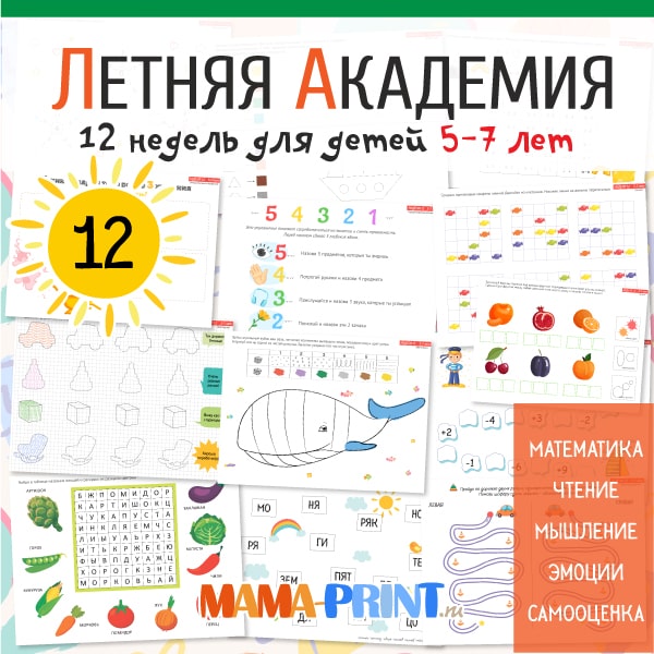 Летняя академия для детей 5-7 лет. 12-я неделя